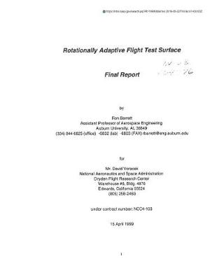 Book cover for Rotationally Adaptive Flight Test Surface