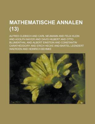 Book cover for Mathematische Annalen (13 )