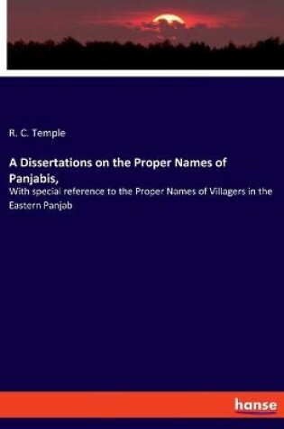 Cover of A Dissertations on the Proper Names of Panjabis,