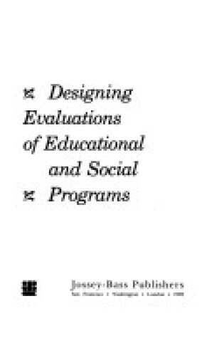 Cover of Designing Evaluations of Educational and Social Programmes
