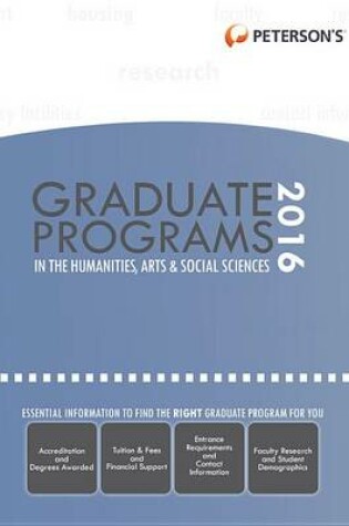 Cover of Graduate Programs in the Humanities, Arts & Social Sciences 2016