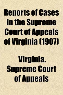 Book cover for Reports of Cases in the Supreme Court of Appeals of Virginia (Volume 20)