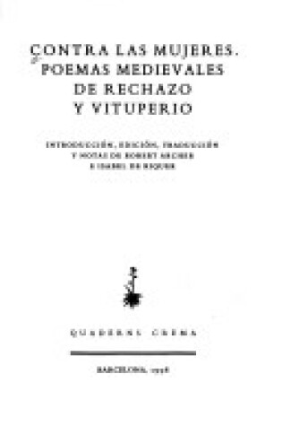 Cover of Contra Las Mujeres