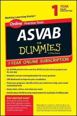 Book cover for ASVAB for Dummies Online: 6 Month Subscription