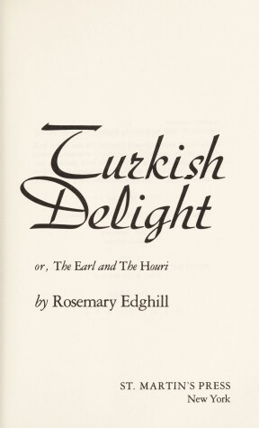 Book cover for Turkish Delight, Or, the Earl and the Houri