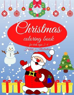 Book cover for Christmas coloring book for kids