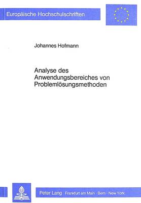 Book cover for Analyse Des Anwendungsbereiches Von Problemloesungsmethoden