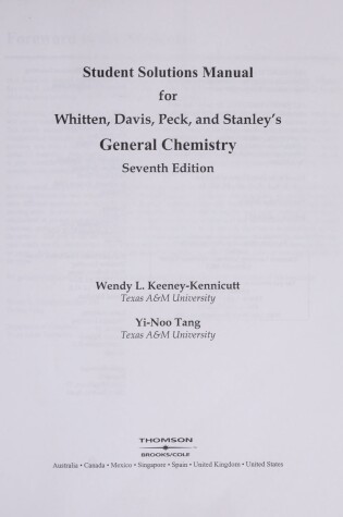 Cover of General Chemistry 7e Ssm