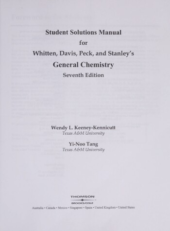 Book cover for General Chemistry 7e Ssm