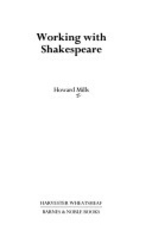 Cover of Working with Shakespeare