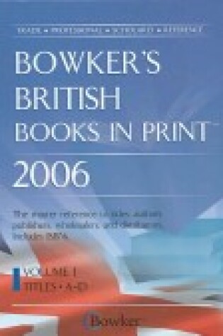 Cover of Bowker's British Books in Print 2006 6 Vol Set