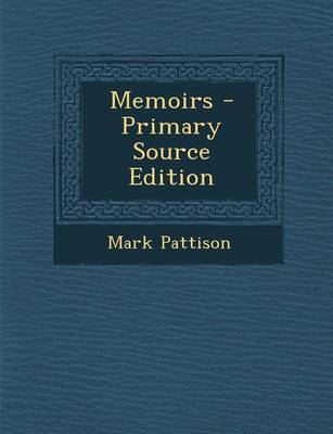 Cover of Memoirs - Primary Source Edition