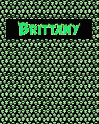 Book cover for 120 Page Handwriting Practice Book with Green Alien Cover Brittany