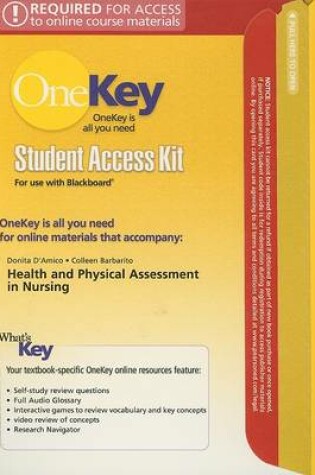 Cover of OneKey Blackboard with MyLab Physical Assessment, Student Access Kit, Health & Physical Assessment in Nursing