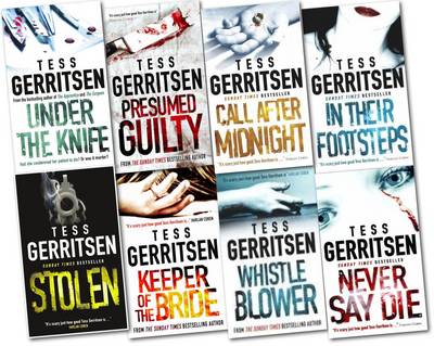 Book cover for Tess Gerritsen Collection Pack (in Their Footsteps, Under the Knife, Keeper of the Bride, Whistle Blower, Call After Midnight, Never Say Die, Presumed Guilty and More)