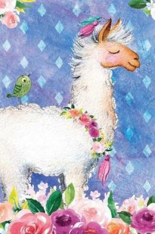 Cover of My Big Fat Journal Notebook For Animal Lovers Llama In Flowers