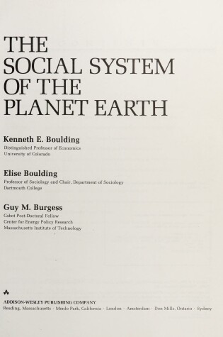 Cover of Social System of the Planet Earth