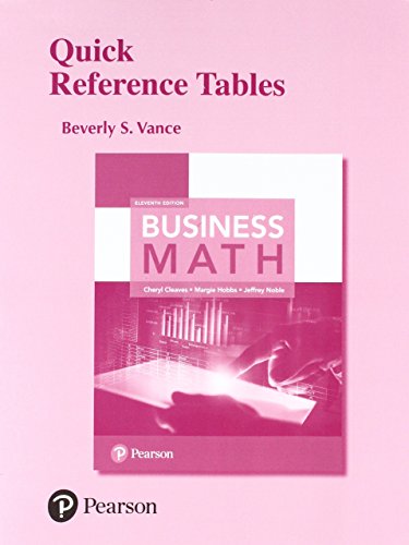 Book cover for Quick Reference Tables for Business Math