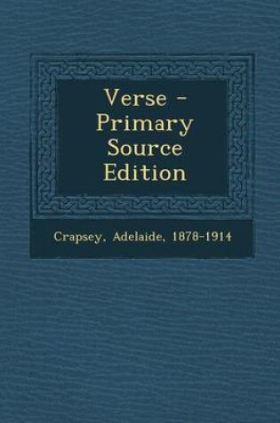 Cover of Verse - Primary Source Edition