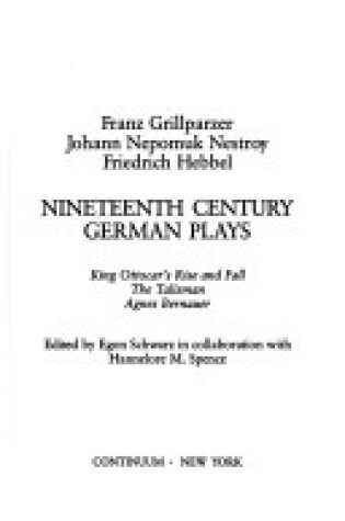Cover of Nineteenth Century German Plays