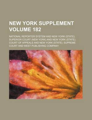 Book cover for New York Supplement Volume 182