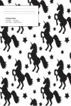 Book cover for Unicorn White Pattern Composition College Ruled Book (7.44 x 9.69) 200 pages V6