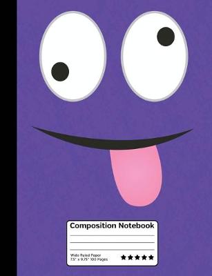 Book cover for Funny Purple Goofy Emoticon Composition Notebook