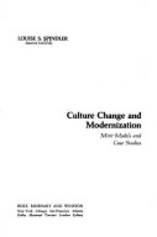 Cover of Culture Change and Modernization