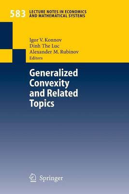 Cover of Generalized Convexity and Related Topics