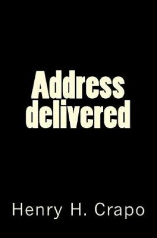 Cover of Address delivered