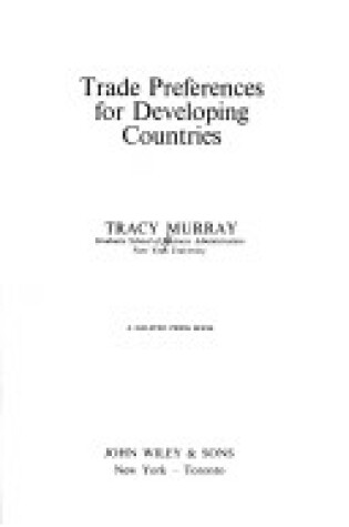 Cover of Murray: *Trade* Preferences for Developi