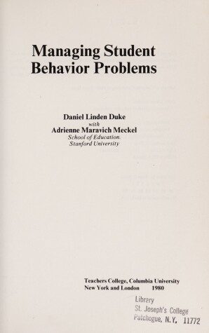 Book cover for Managing Student Behaviour Problems
