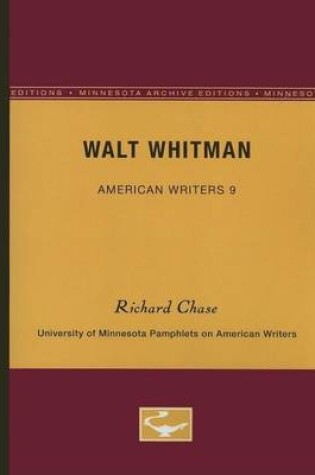 Cover of Walt Whitman - American Writers 9: University of Minnesota Pamphlets on American Writers