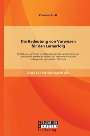 Cover of Die Bedeutung von Vorwissen fur den Lernerfolg