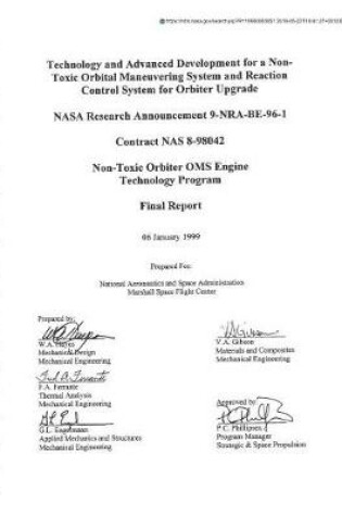 Cover of Technology and Advanced Development for a Non-Toxic Orbital Maneuvering System and Reaction Control System for Orbiter Upgrade