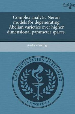 Cover of Complex Analytic Neron Models for Degenerating Abelian Varieties Over Higher Dimensional Parameter Spaces