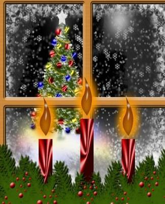 Cover of Christmas Eve Window Holiday Candles School Comp Book 130 Pages