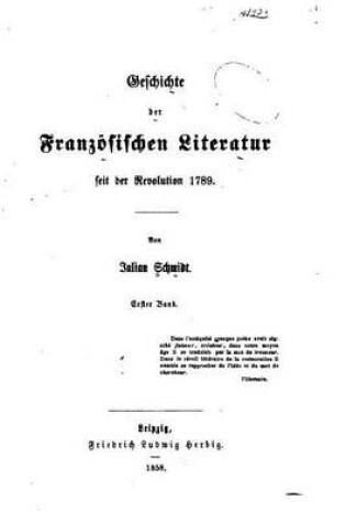 Cover of Geschichte der franzoesischen Literatur seit der Revolution 1789