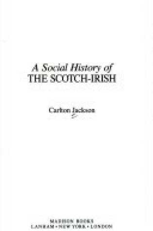 Cover of Social History of Scotch-Iris CB