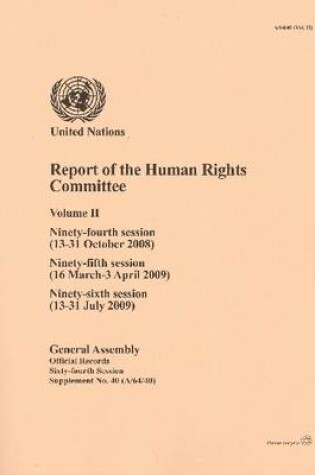 Cover of Report of the Human Rights Committee