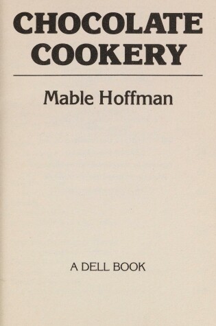 Cover of Chocolate Cookery