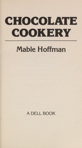 Book cover for Chocolate Cookery