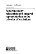 Book cover for Semicontinuity Relaxation & Integral Rep