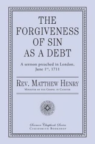 Cover of The Forgiveness of Sin as a Debt