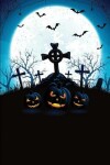 Book cover for Jack-O-Lantern Bat Graveyard Grid Notebook