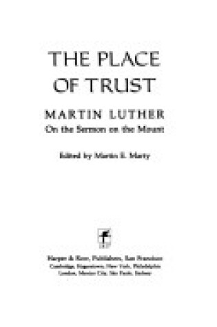 Cover of The Place of Trust