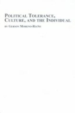 Cover of Political Tolerance, Culture and the Individual