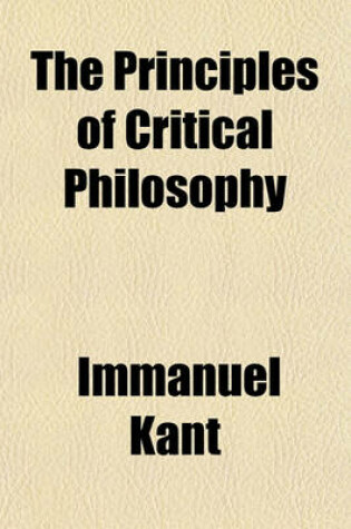 Cover of The Principles of Critical Philosophy