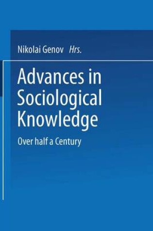 Cover of Advances in Sociological Knowledge