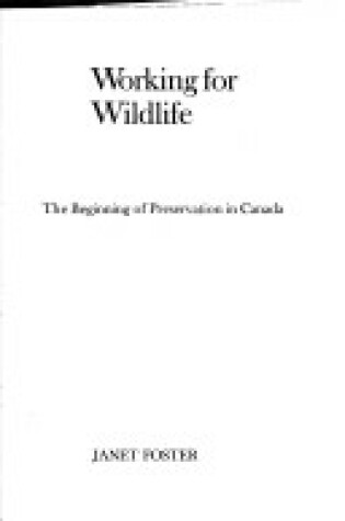 Cover of Working for Wild Life